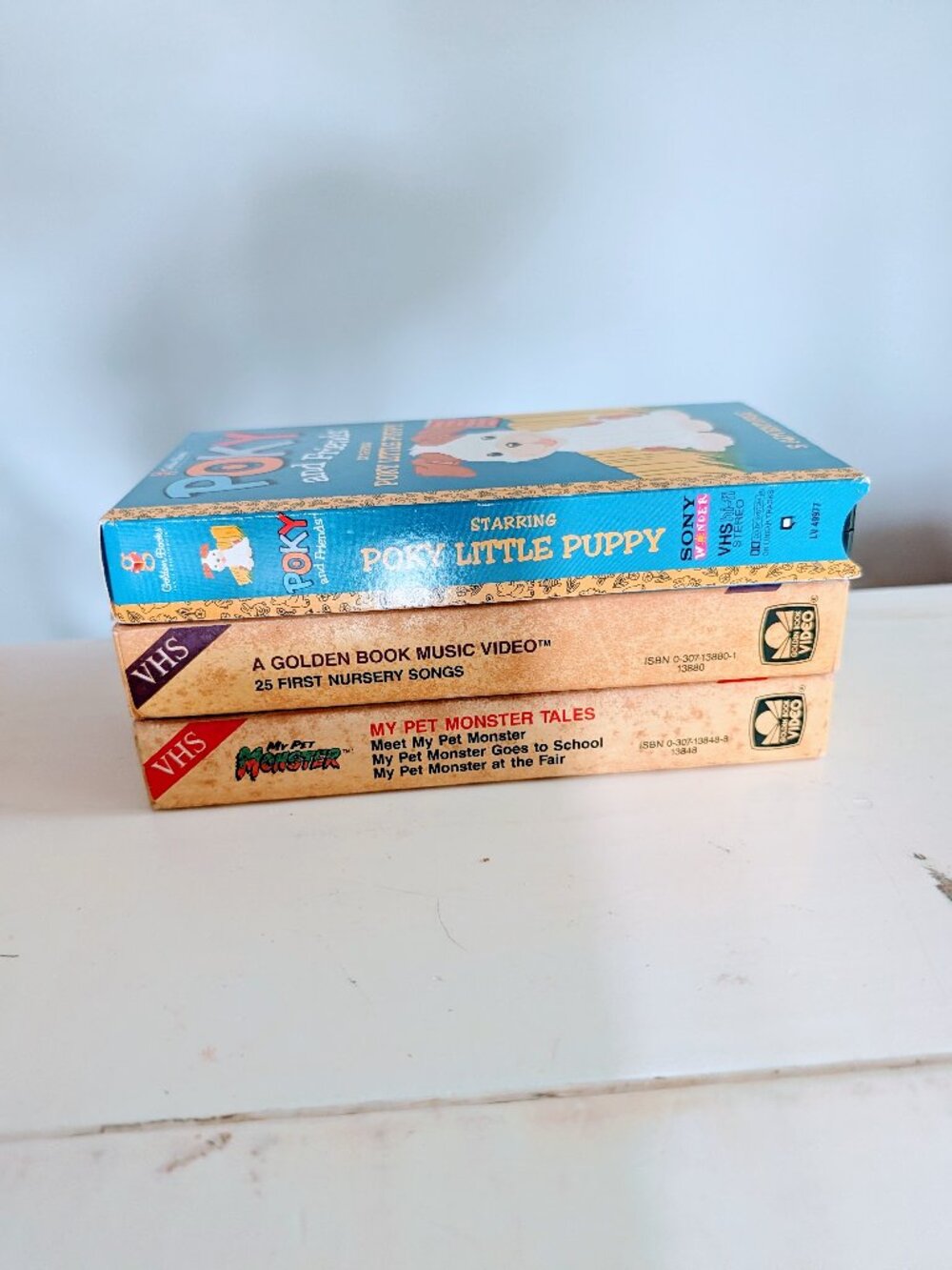 Lot of 3 VTG Golden Books Video VHS Pet Monster Poky Little Puppy Nursery Songs
